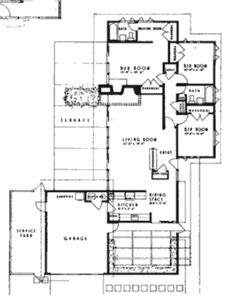 Anshen & Allen Plan 304 Eichler Floor Plan Blueprint