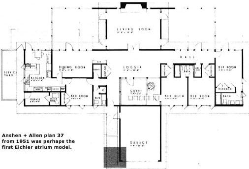 Anshen & Allen Plan 37 Eichler Floor Plan Blueprint