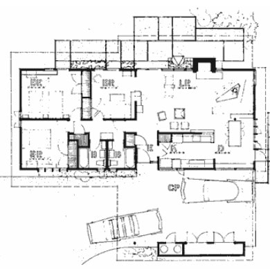 Anshen & Allen Plan 40 Eichler Floor Plan Blueprint
