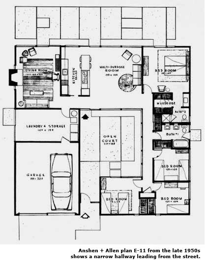 Anshen & Allen Plan E-11 Eichler Floor Plan Blueprint