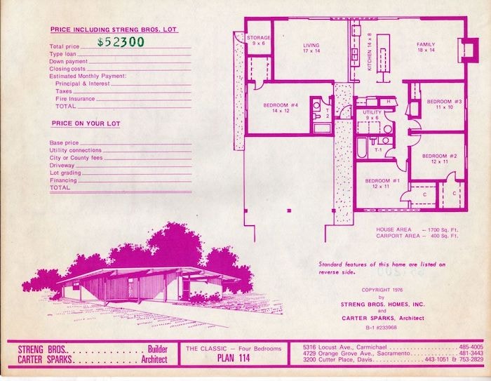 Carter Sparks Plan 114 — Four Bedrooms (The Classic)