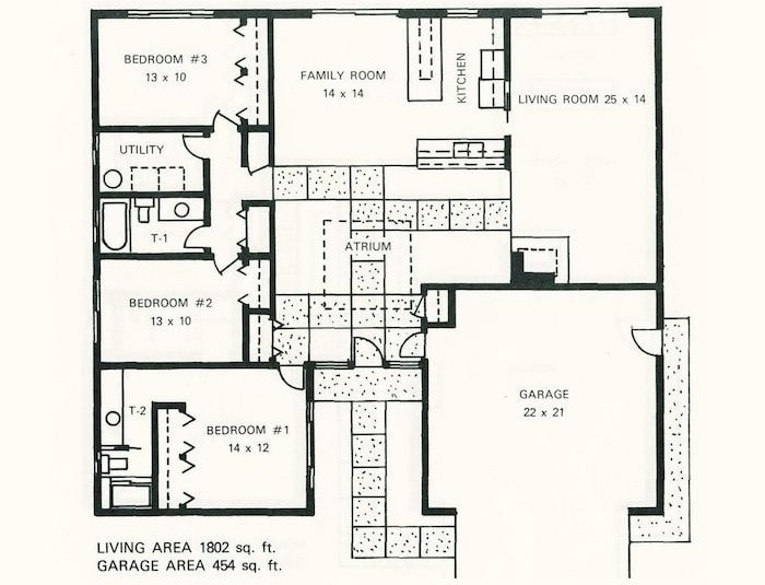 Carter Sparks Plan 143 — Three Bedrooms