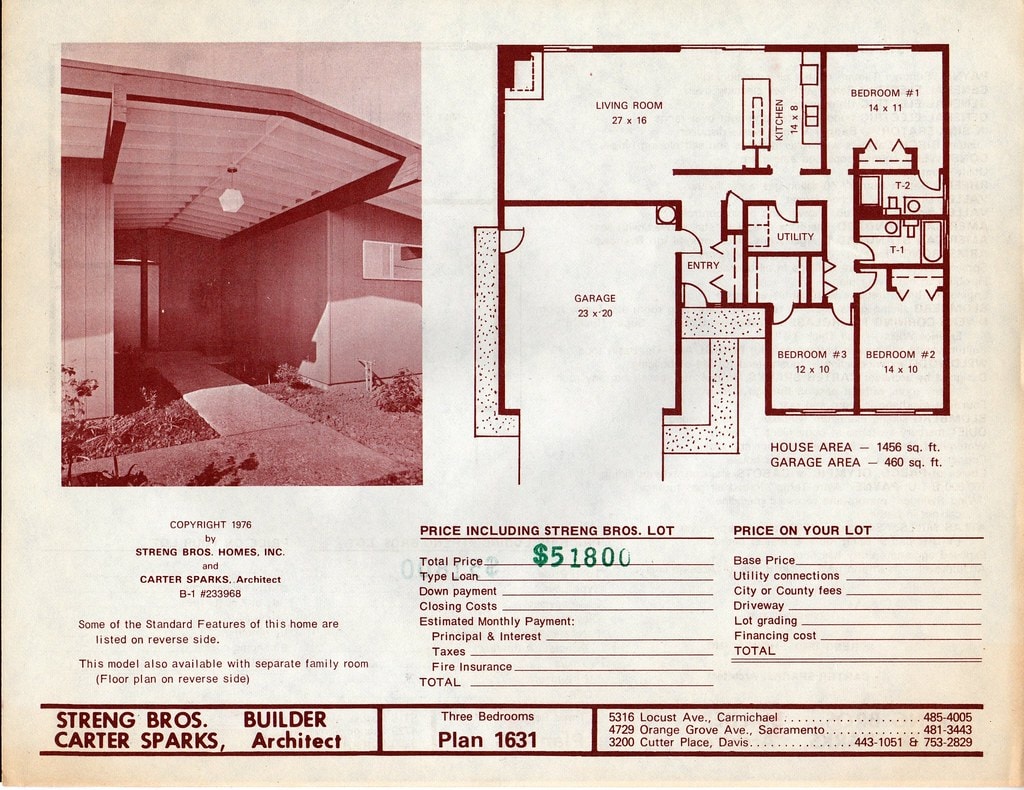 Carter Sparks Plan 1631 — Three Bedrooms (Brochure)