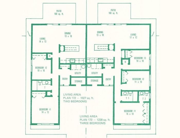 Carter Sparks Plan 172 & Plan 173 — Two & Three Bedrooms