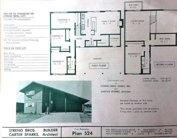 Carter Sparks Plan 524 — Four Bedrooms (Two-Story)
