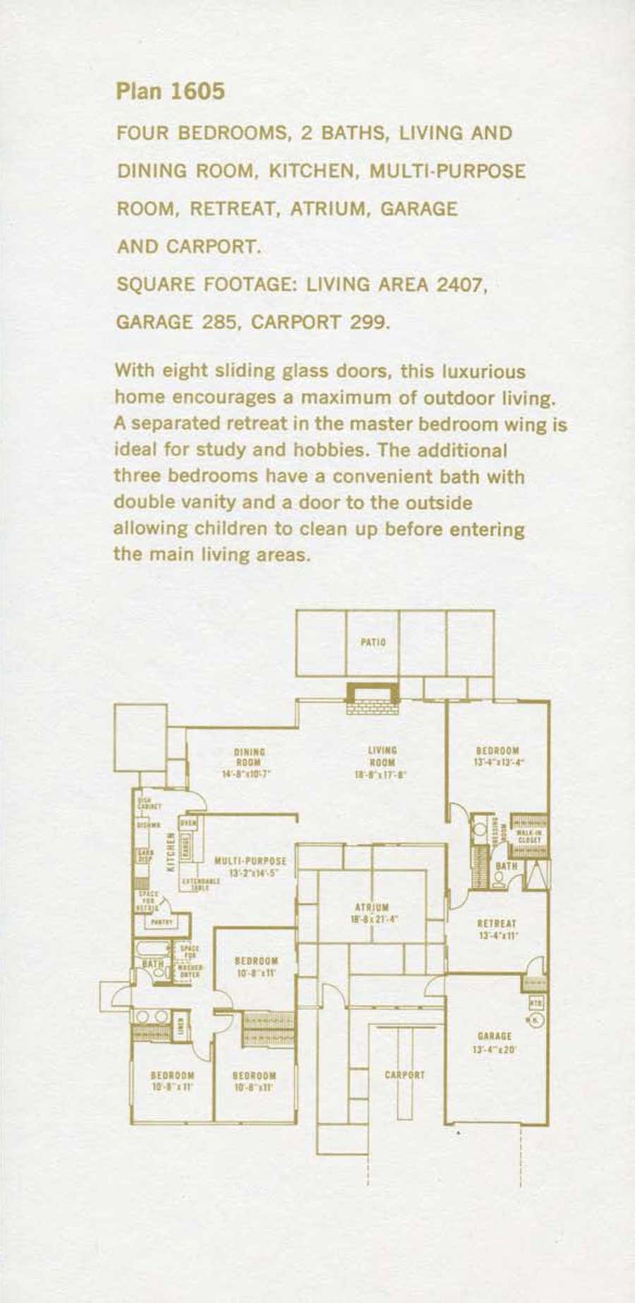 Claude Oakland Plan 1605 Eichler Floor Plan Blueprint