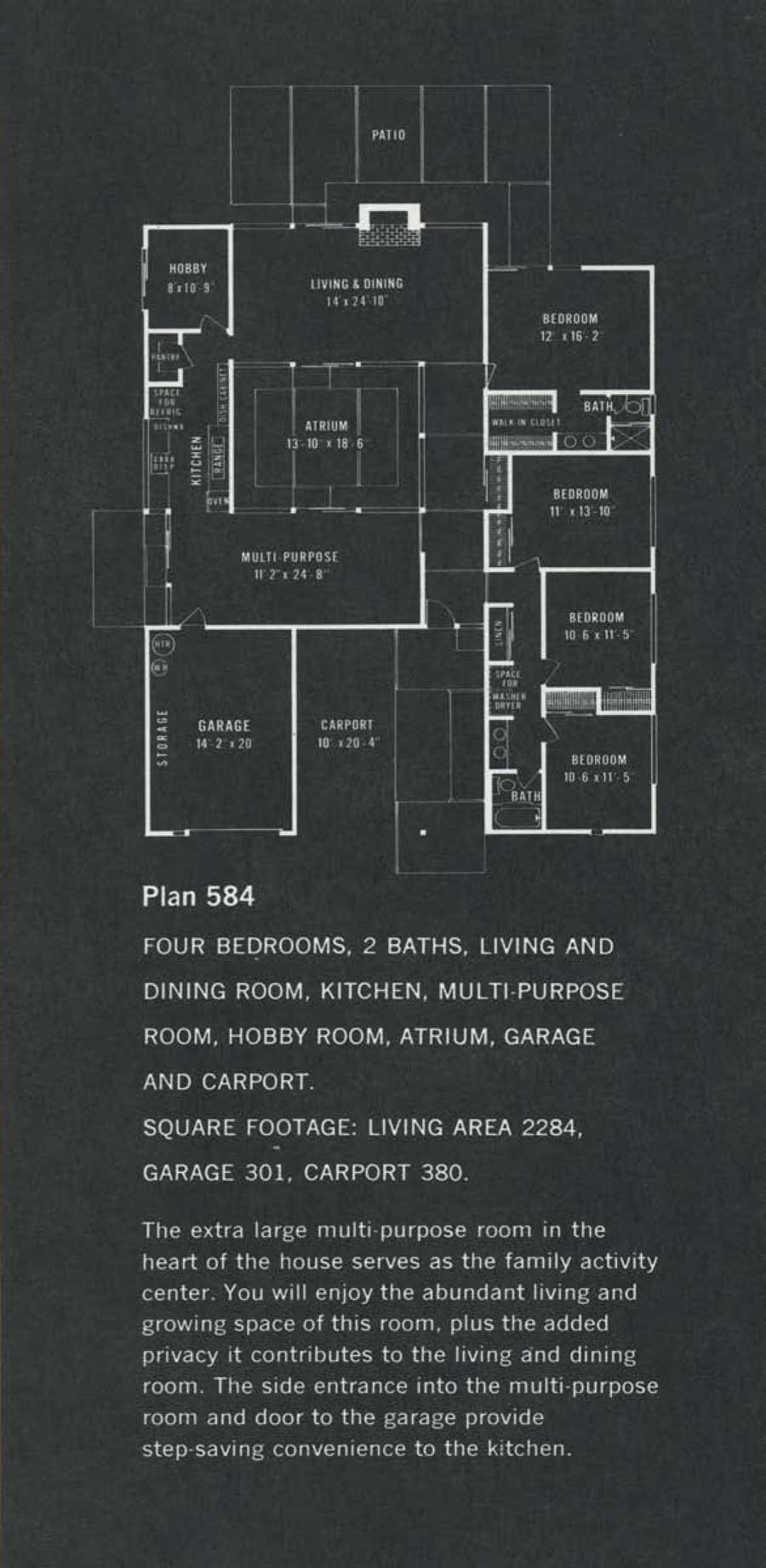 Claude Oakland Plan 584 Eichler Floor Plan Blueprint