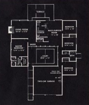 Jones & Emmons Plan 1184 Eichler Floor Plan Blueprint