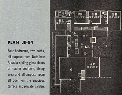 Jones & Emmons Plan JE-84 Eichler Floor Plan Blueprint