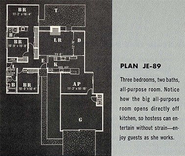 Jones & Emmons Plan JE-89 Eichler Floor Plan Blueprint
