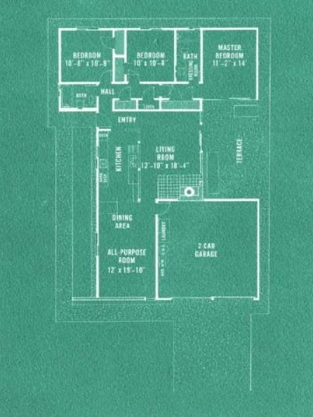 Jones & Emmons Plan SM-100 Eichler Floor Plan Blueprint