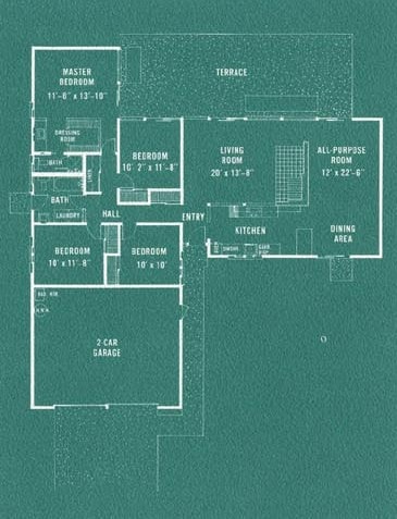 Jones & Emmons Plan SM-114 Eichler Floor Plan Blueprint