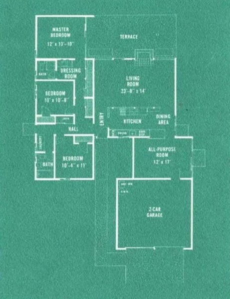 Jones & Emmons Plan SM-223 Eichler Floor Plan Blueprint