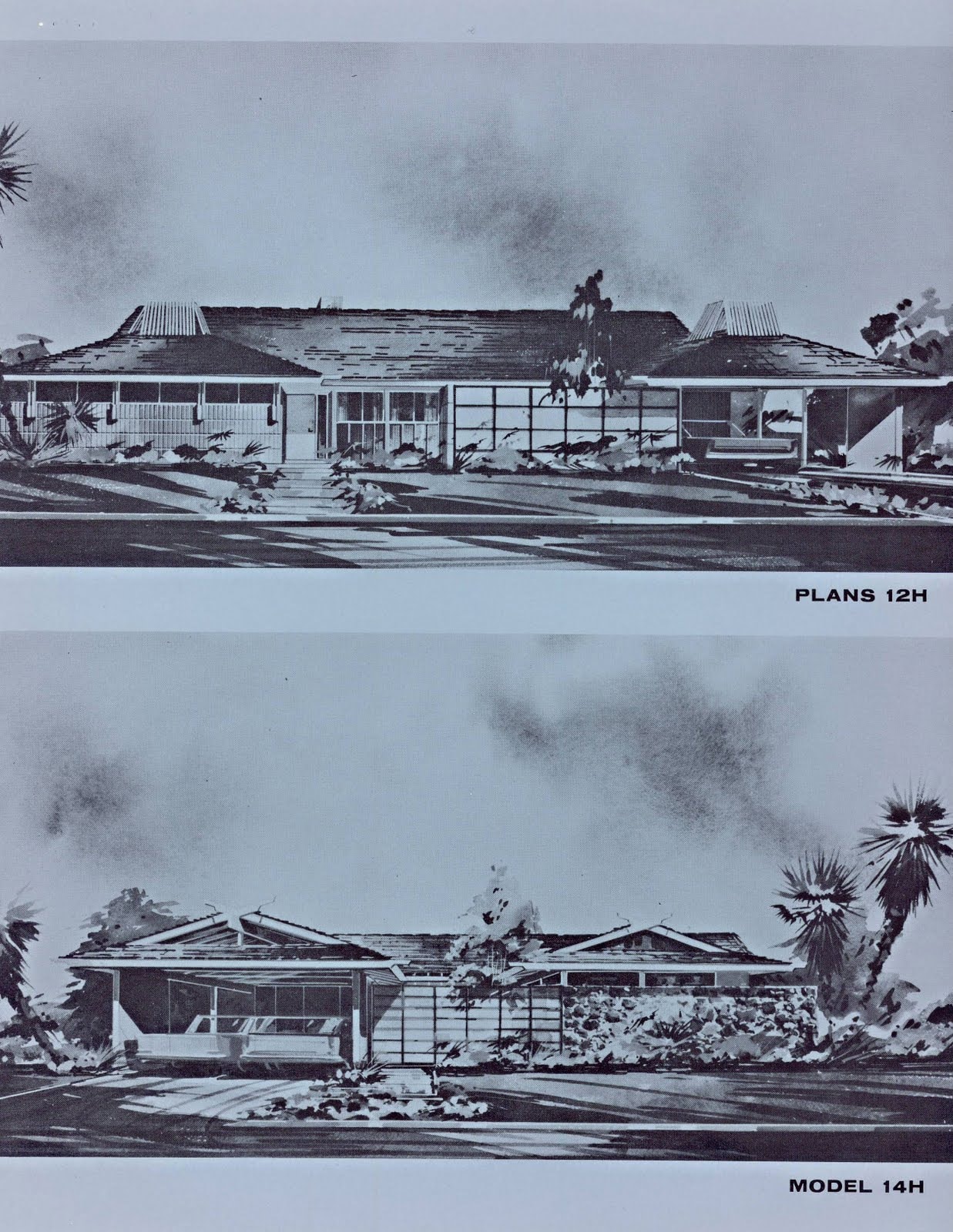 Palmer & Krisel Models 12–14H — Elevations