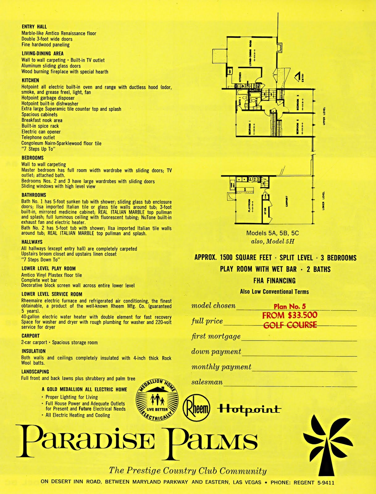 Palmer & Krisel Model 5 — Floor Plan