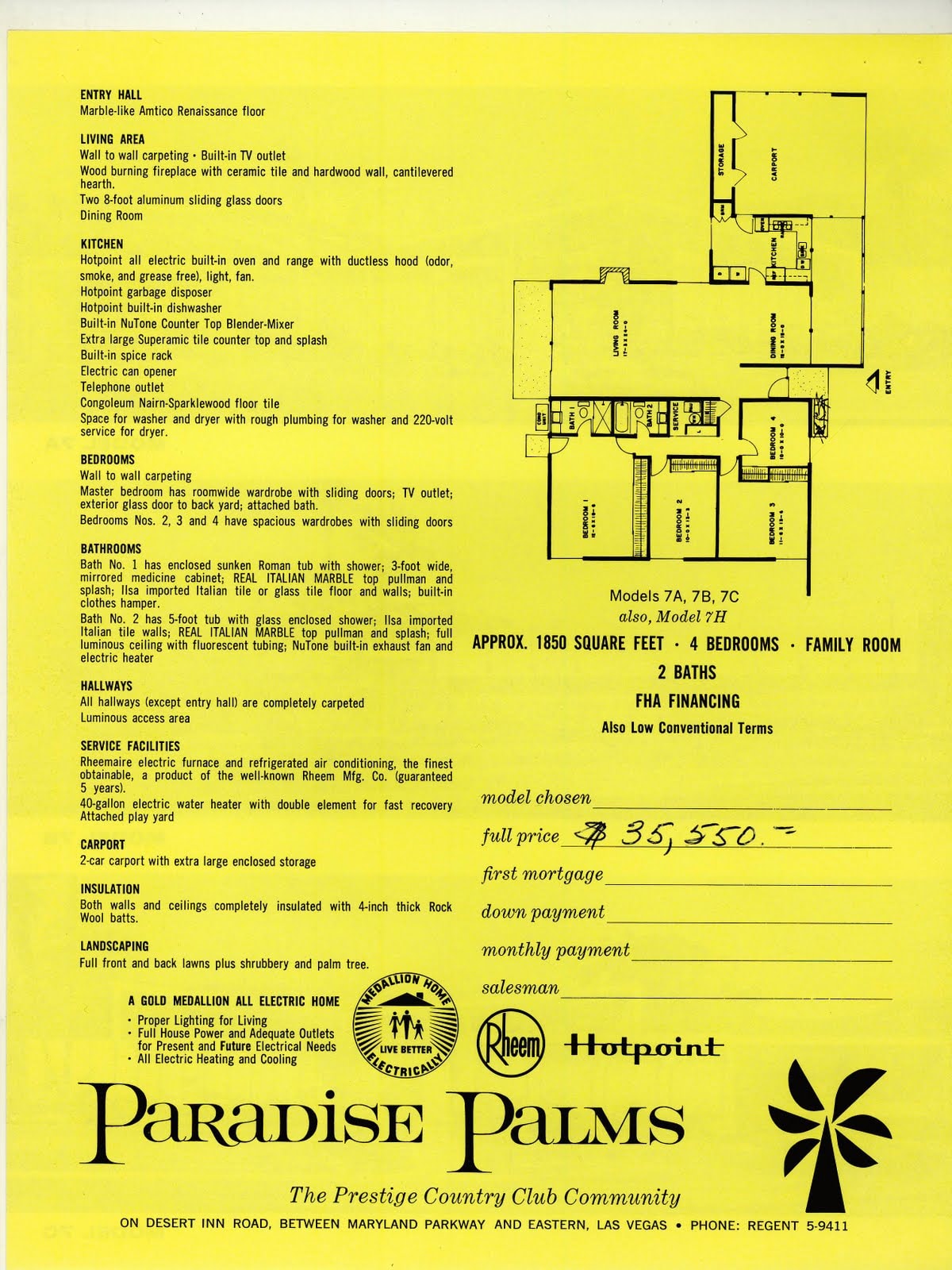 Palmer & Krisel Model 7 — Floor Plan