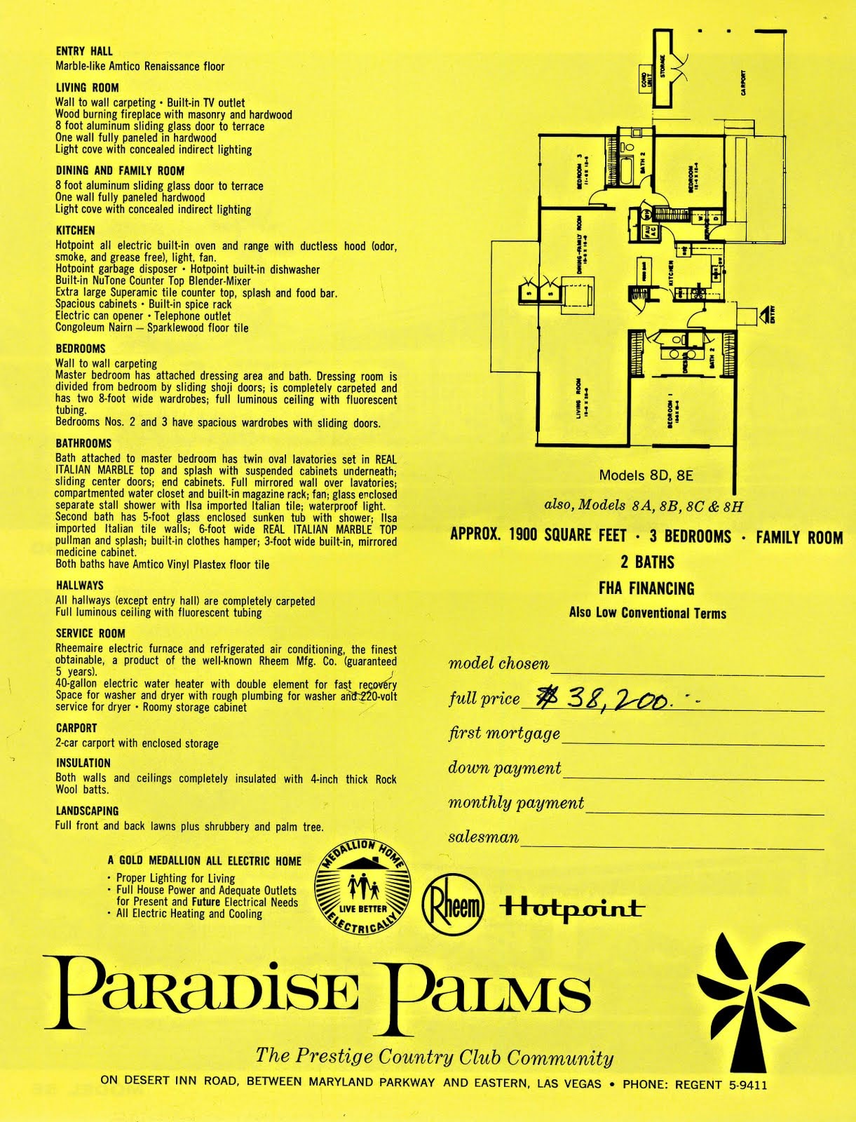Palmer & Krisel Model 8 D–E — Floor Plans
