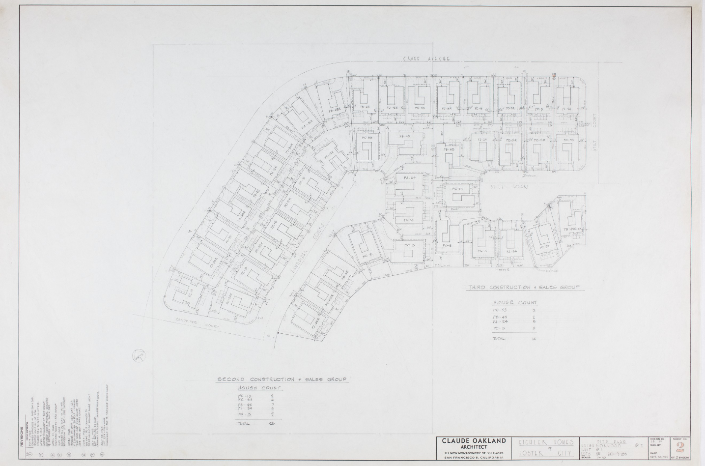 Bay Vista Eichler Neighborhood Plot Plan Foster City