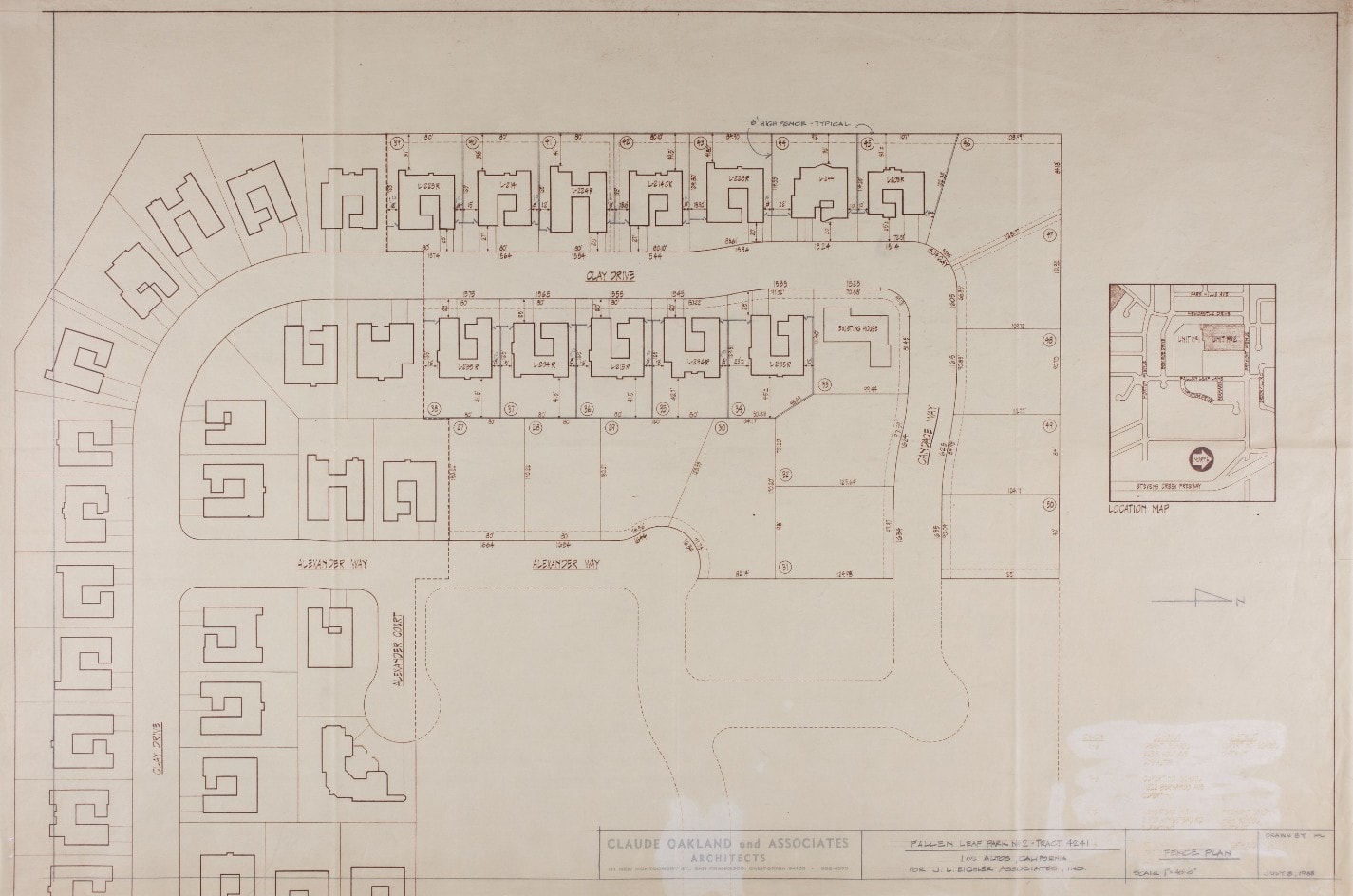Fallen Leaf Park Eichler Neighborhood Plot Plan Los Altos