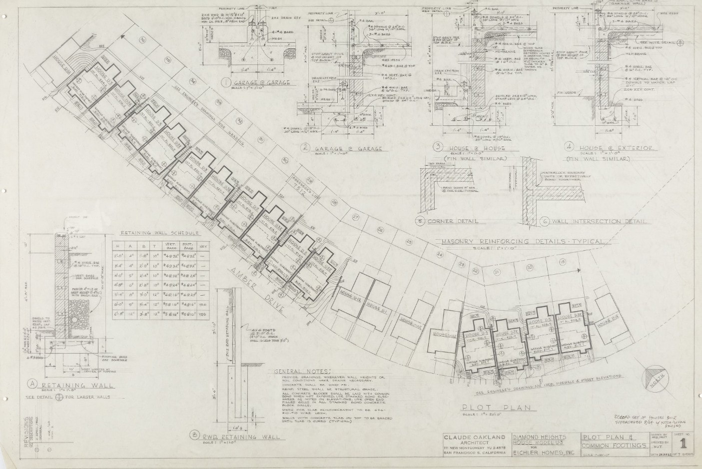 Diamond Heights Eichler Neighborhood Plot Plan San Francisco