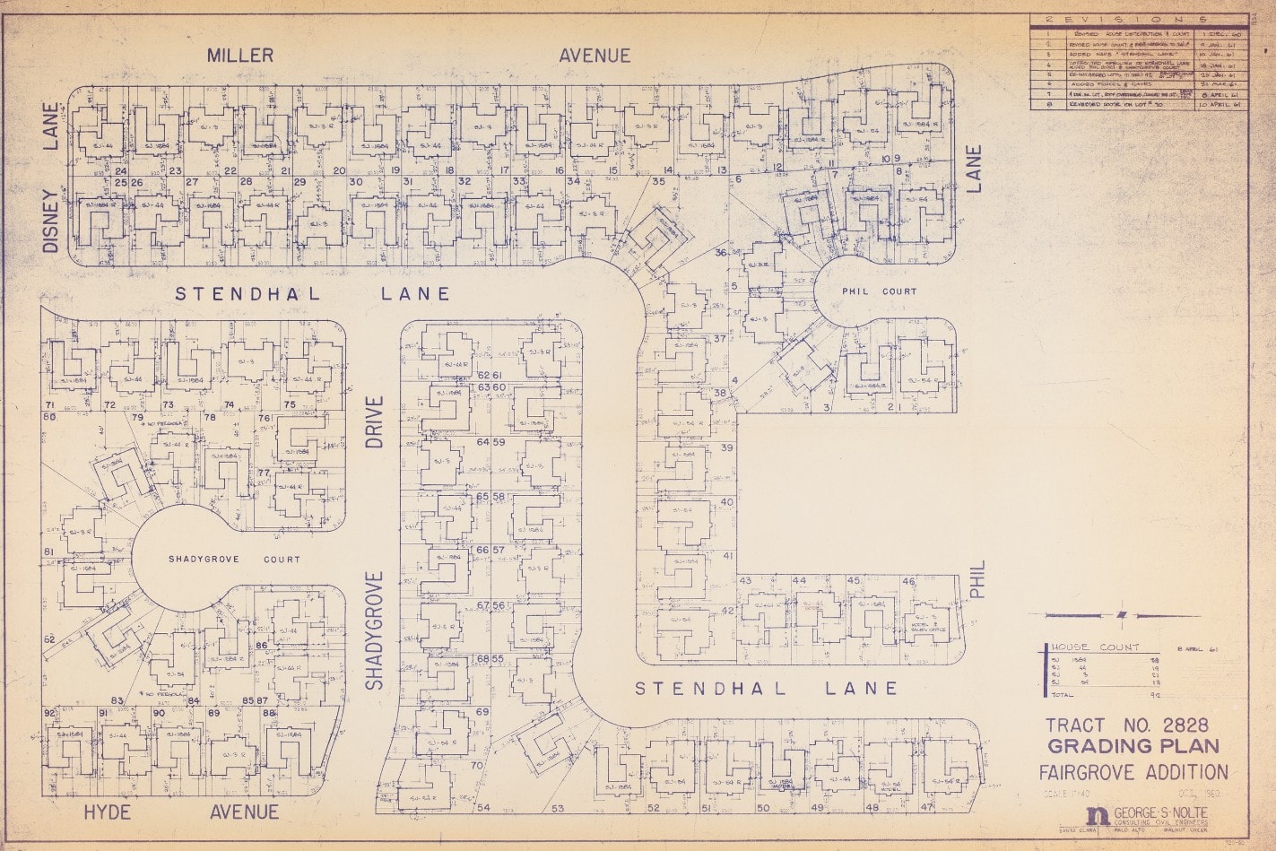 Fairgrove Eichler Neighborhood Plot Plan Sunnyvale