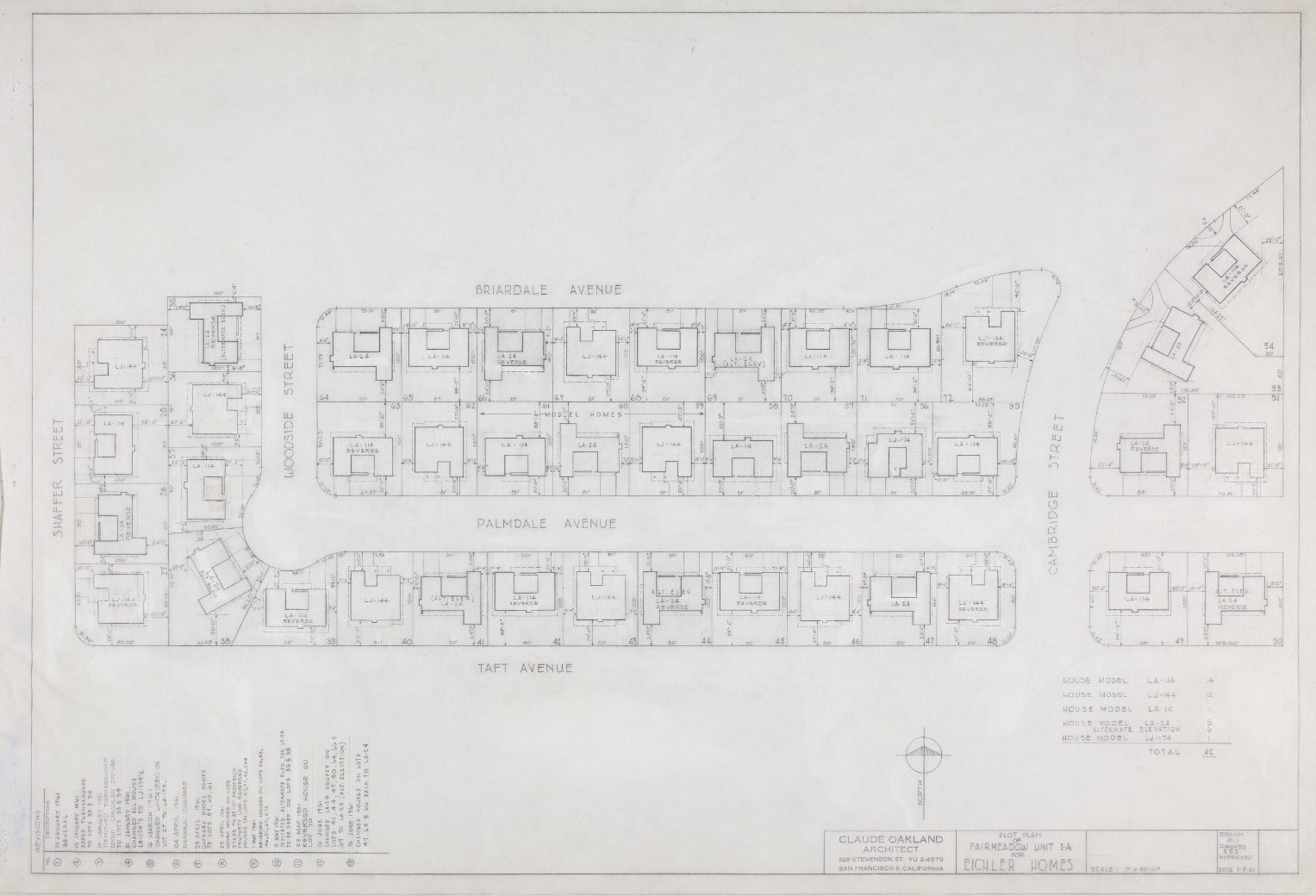 Fairmeadow Eichler Neighborhood Plot Plan Orange