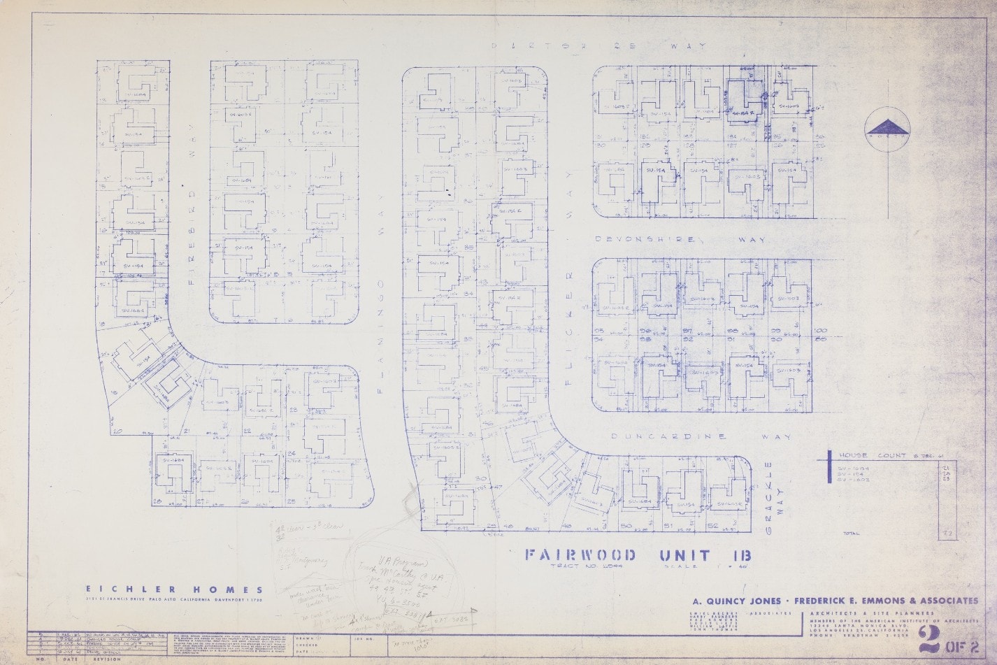 Fairwood Eichler Neighborhood Plot Plan Sunnyvale