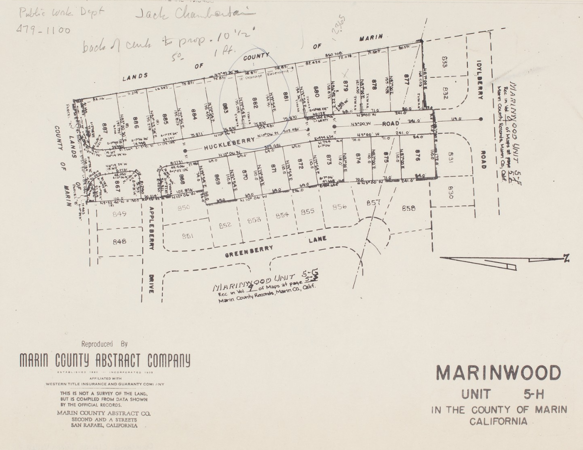 Marinwood Eichler Neighborhood Plot Plan San Rafael