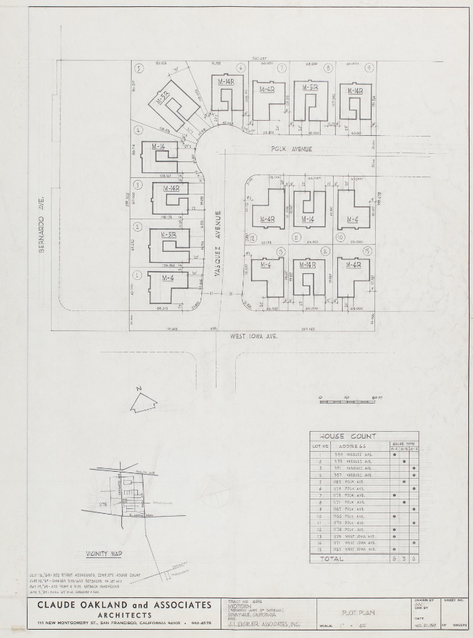 Midtown Eichler Neighborhood Plot Plan Sunnyvale