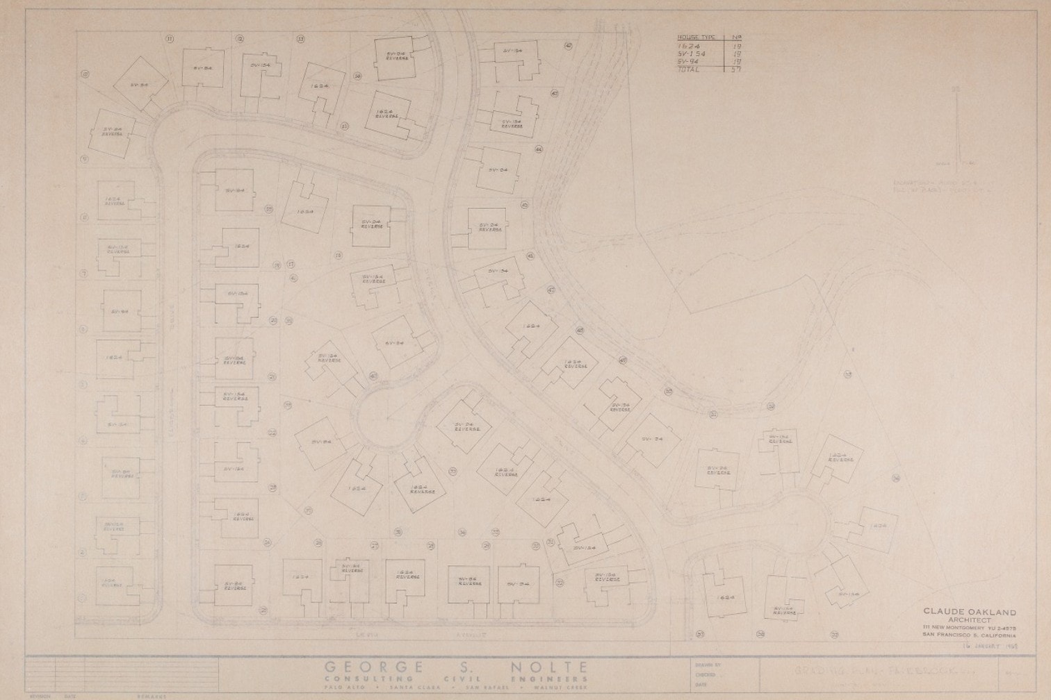Monta Loma Eichler Neighborhood Plot Plan Mountain View