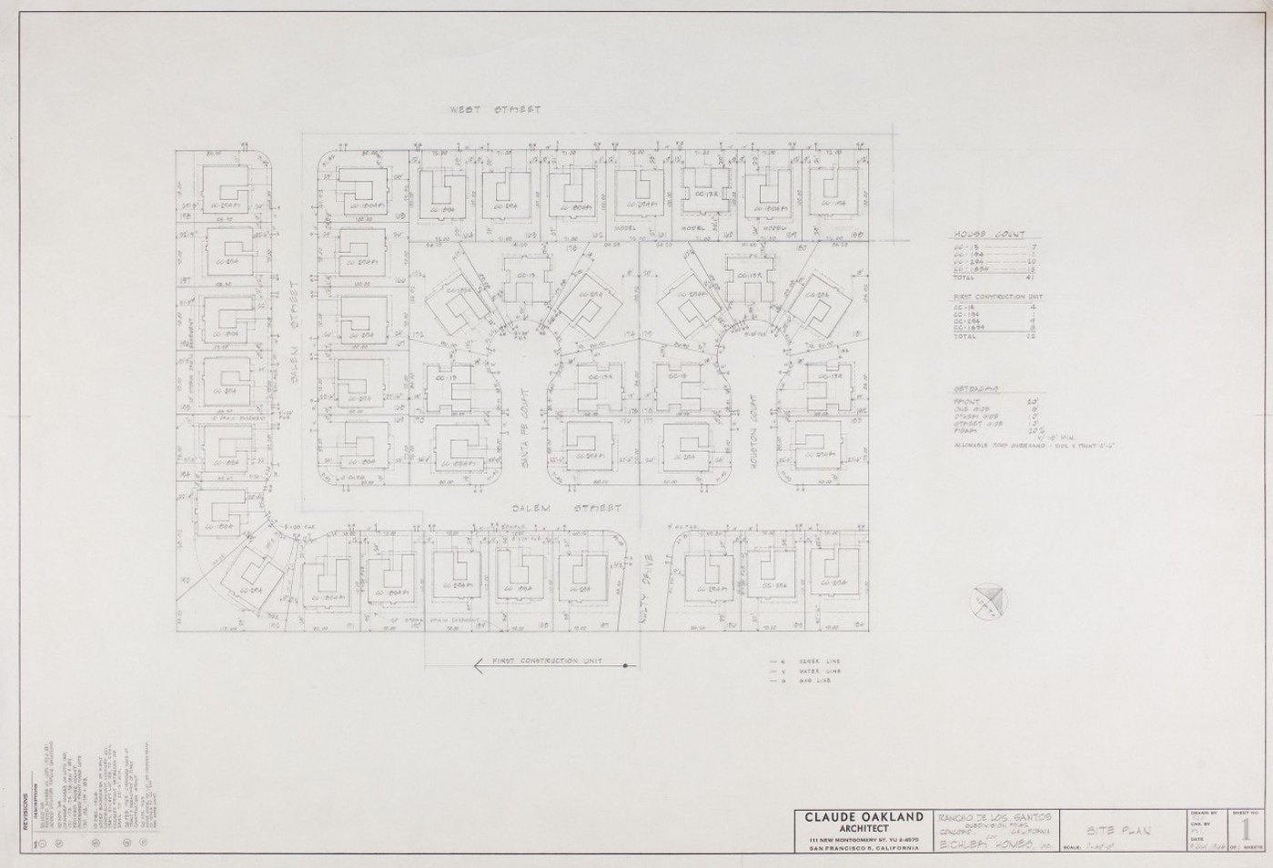 Rancho de los Santos Eichler Neighborhood Plot Plan Sunnyvale