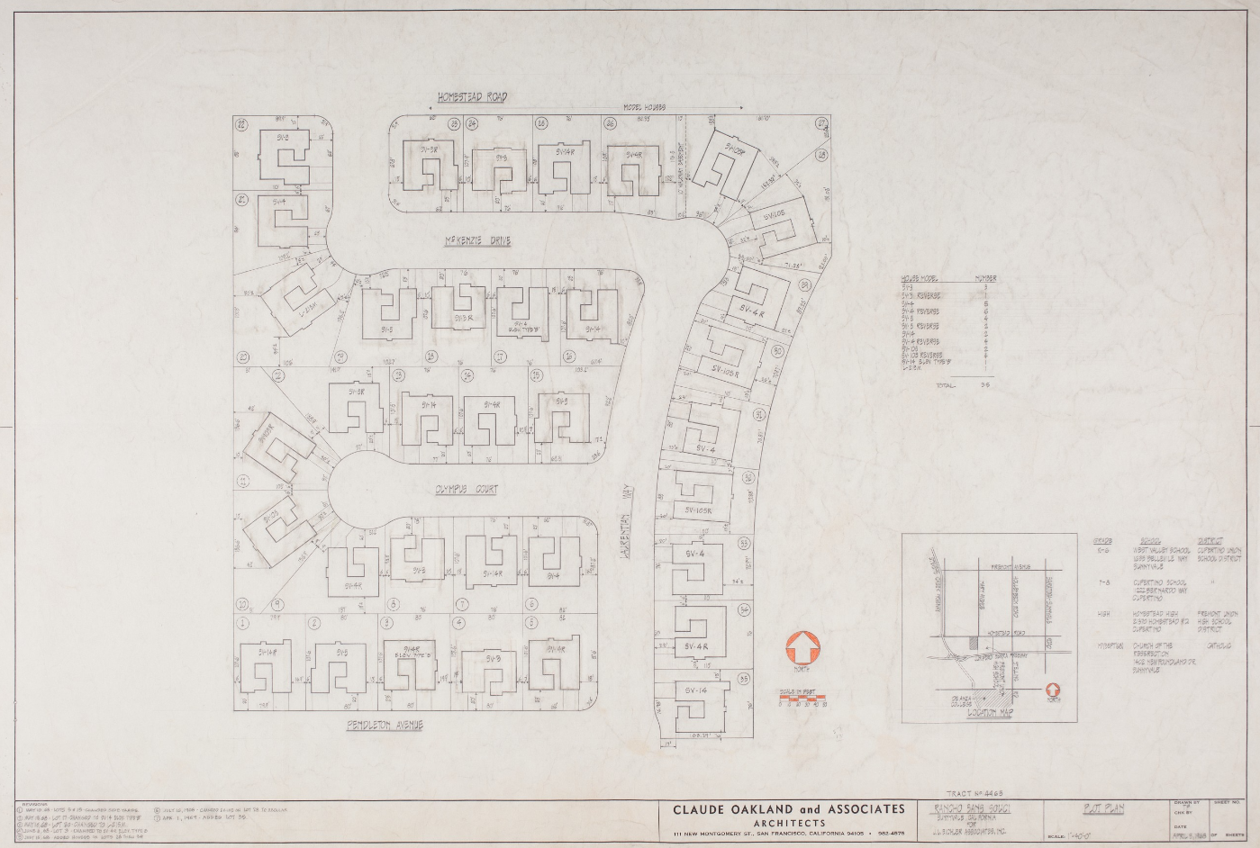 Rancho Sans Souci Eichler Neighborhood Plot Plan Sunnyvale