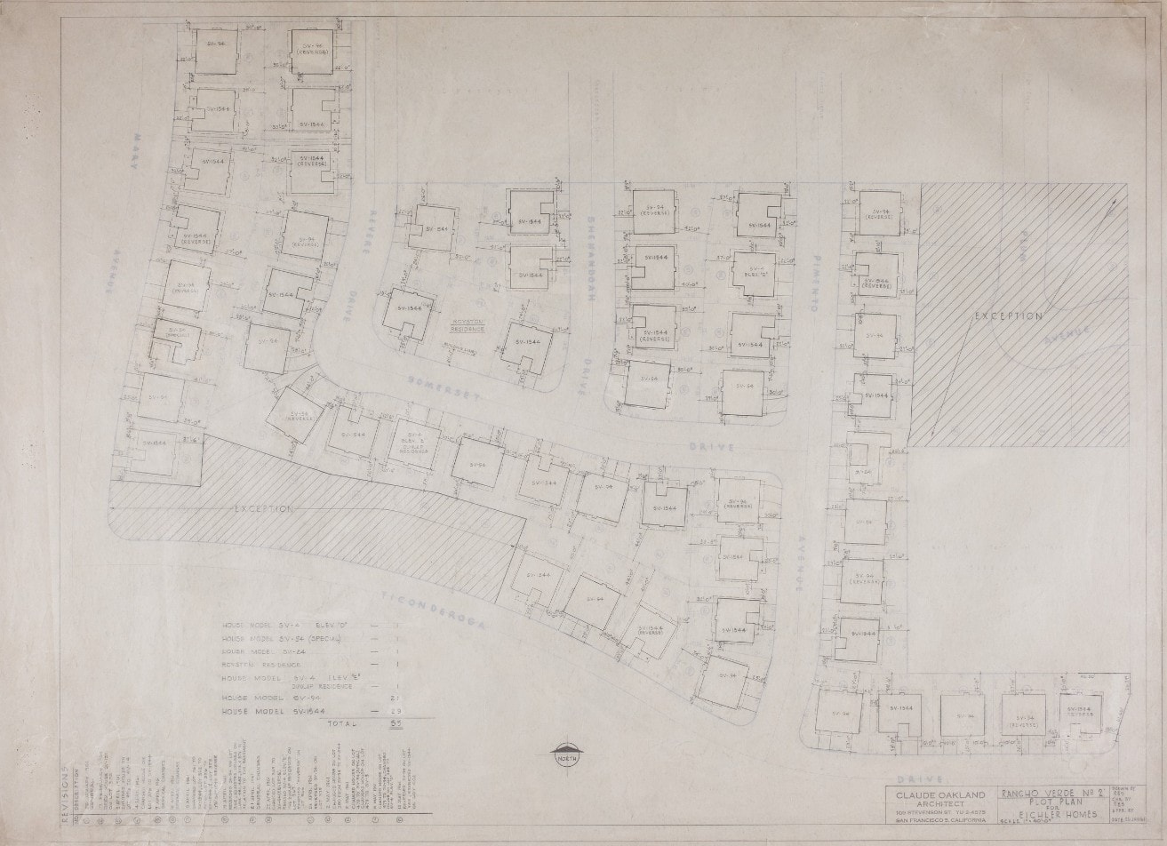 Rancho Verde Eichler Neighborhood Plot Plan Sunnyvale