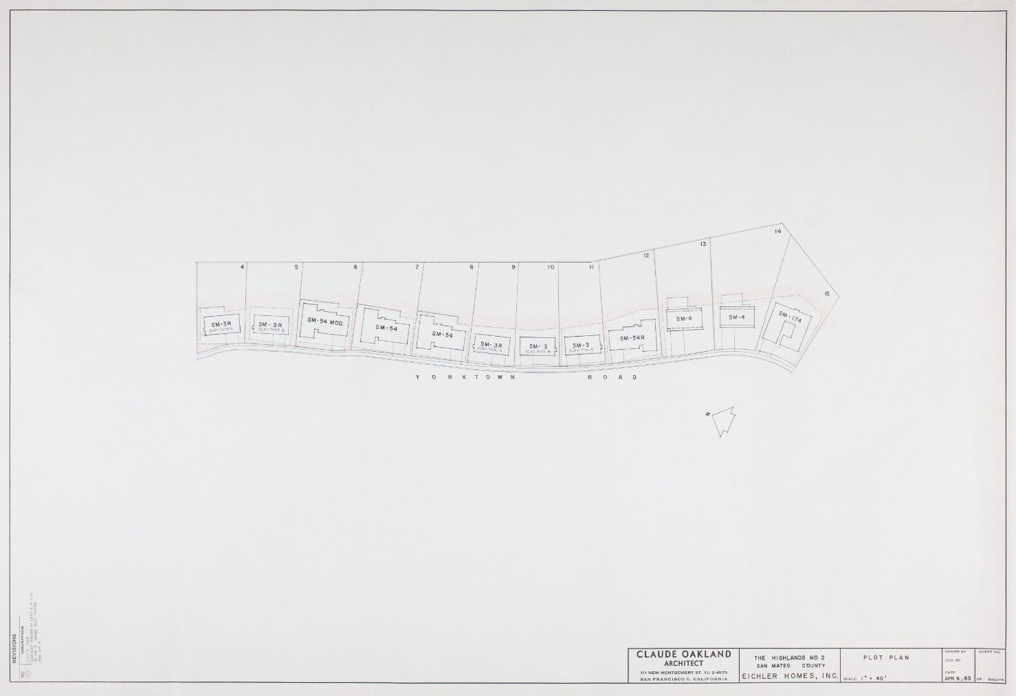 San Mateo Highlands Eichler Neighborhood Plot Plan San Mateo