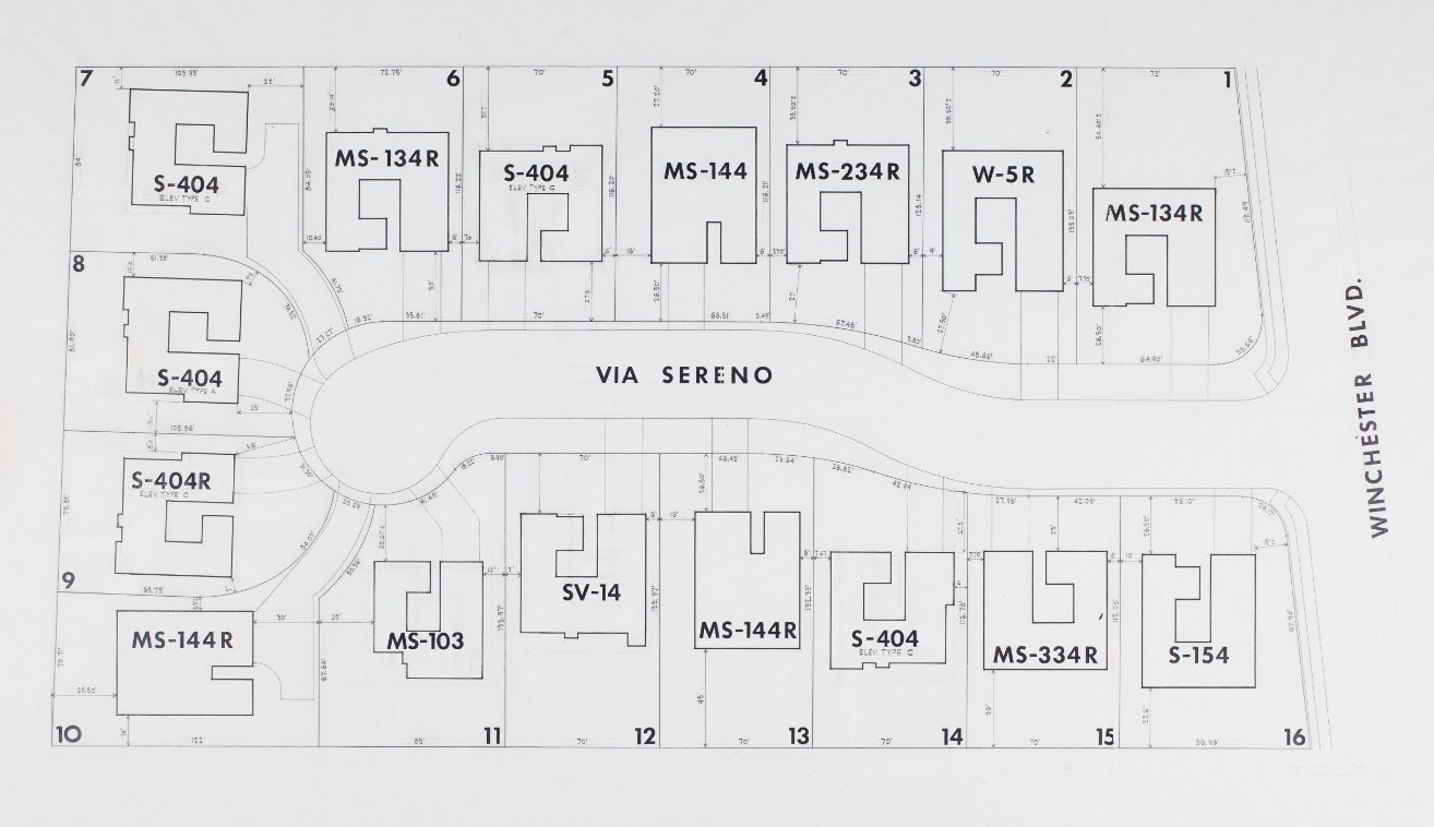 Sereno Foothills Eichler Neighborhood Plot Plan Monte Sereno
