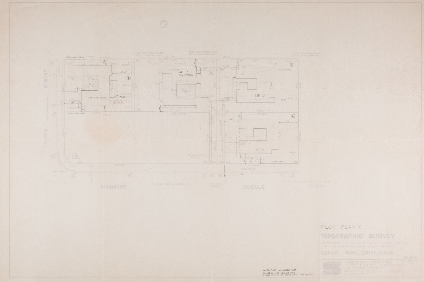 Stanford Gardens Eichler Neighborhood Plot Plan Palo Alto