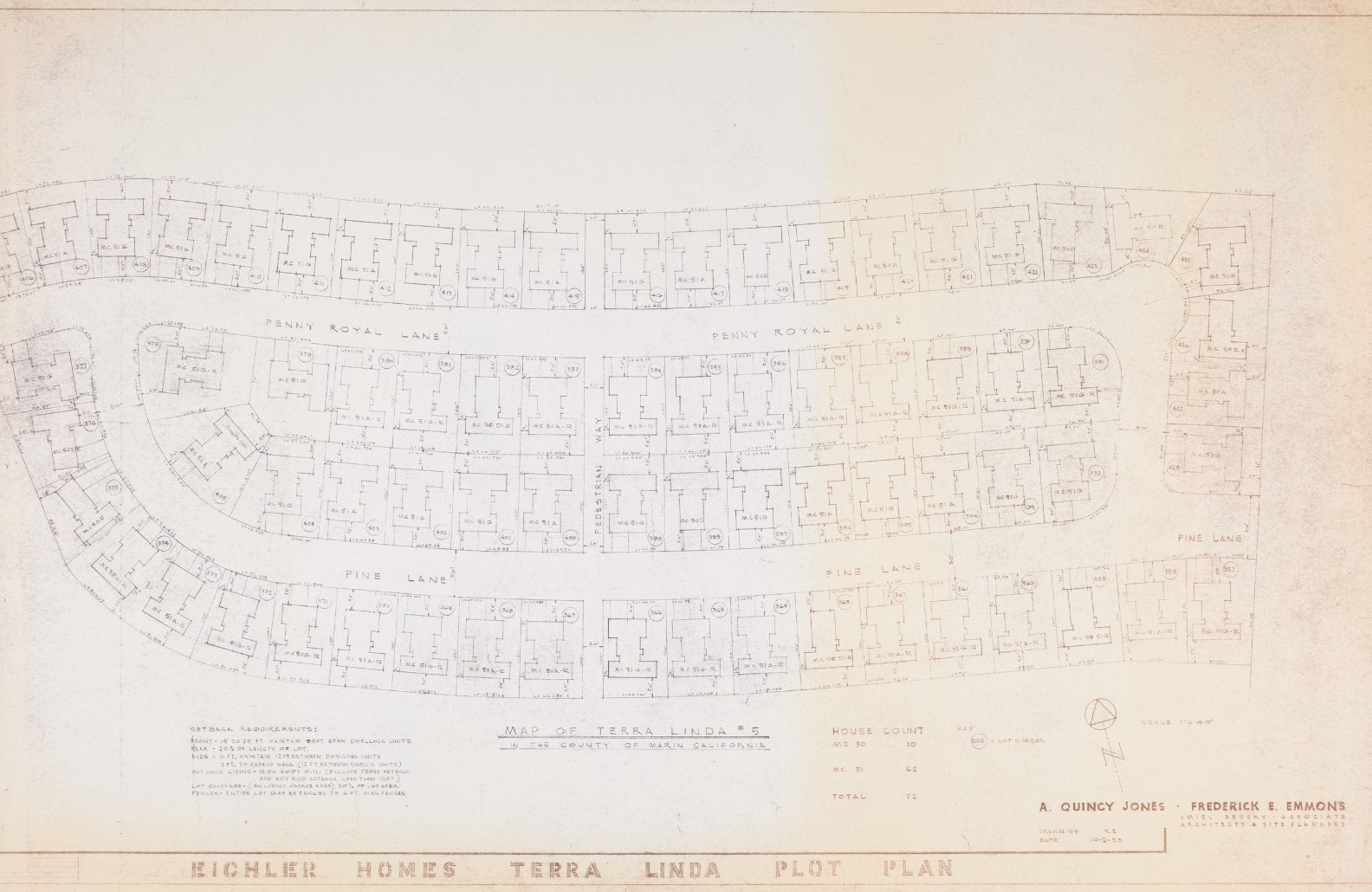 Terra Linda North Eichler Neighborhood Plot Plan San Rafael